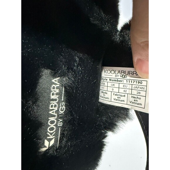 Koolaburra by UGG Adjustable Slide Black Sandals Fuzz'd Out Women 11 - Picture 6 of 9